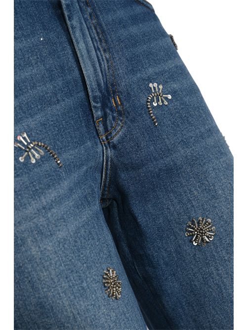 Jeans crop WKDMANETTA in denim con ricamo gioiello WEEKEND MAX MARA | 2615181021600025